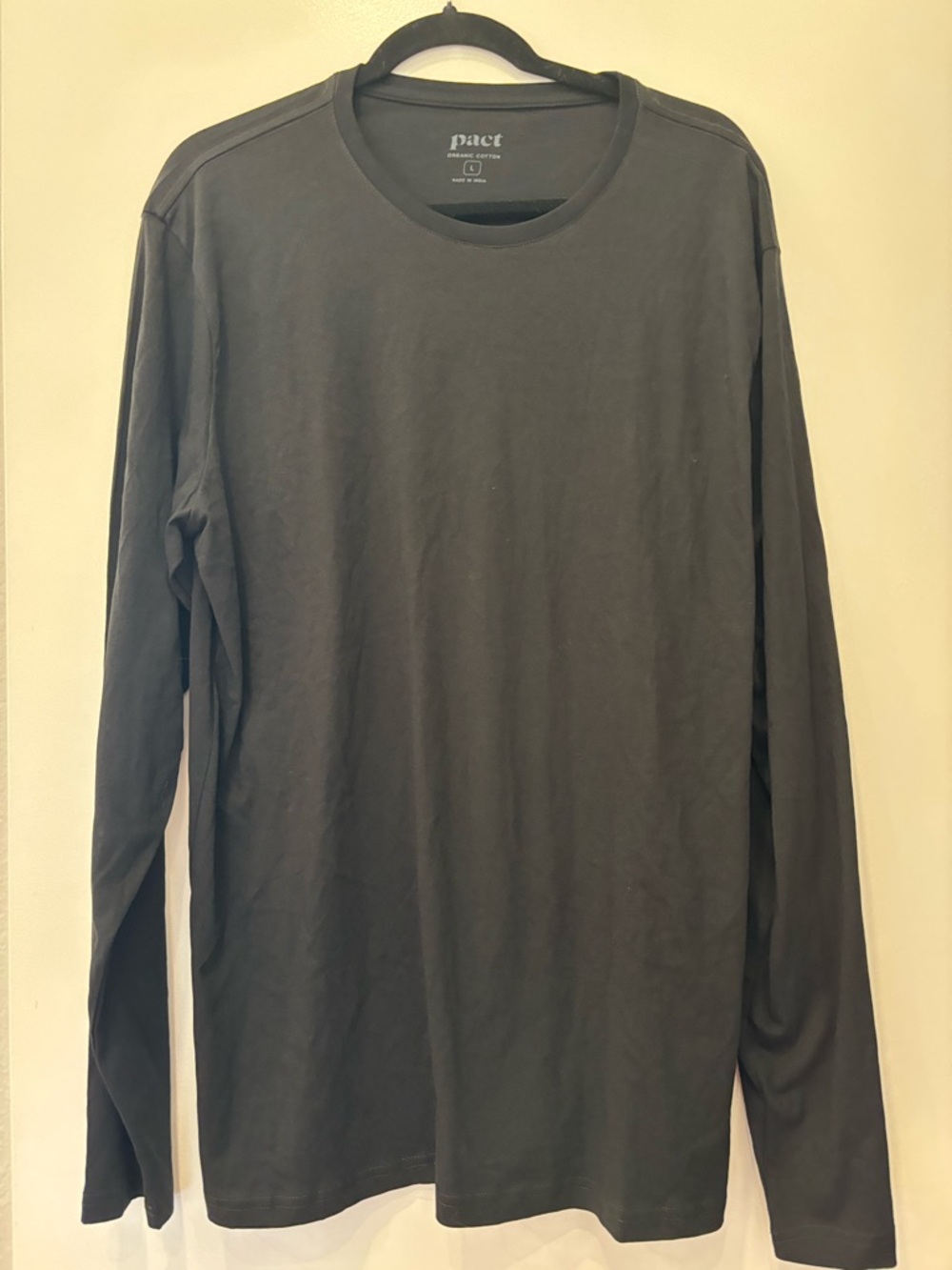 NWOT Pact Organic Cotton Soft Spun Long-Sleeve Crewneck sustainable lightweight